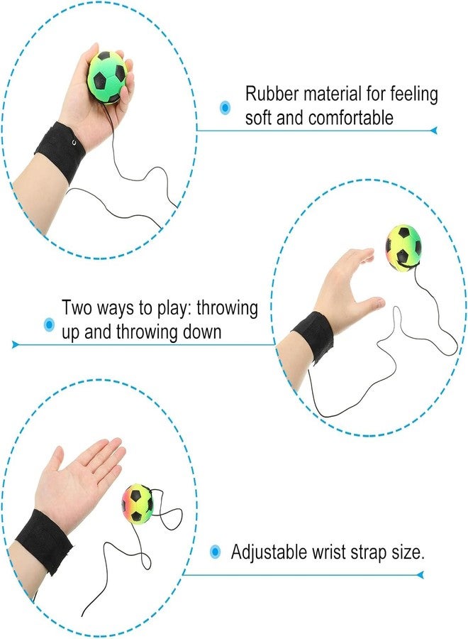 Crackles Crackles Wrist Ball | String Attached Ball | Yoyo Ball | Bouncy Rubber Return Ball | Birthday Party Gift For Children, Kids And Toddlers (Pack Of 1)- Multi Color - Image 3